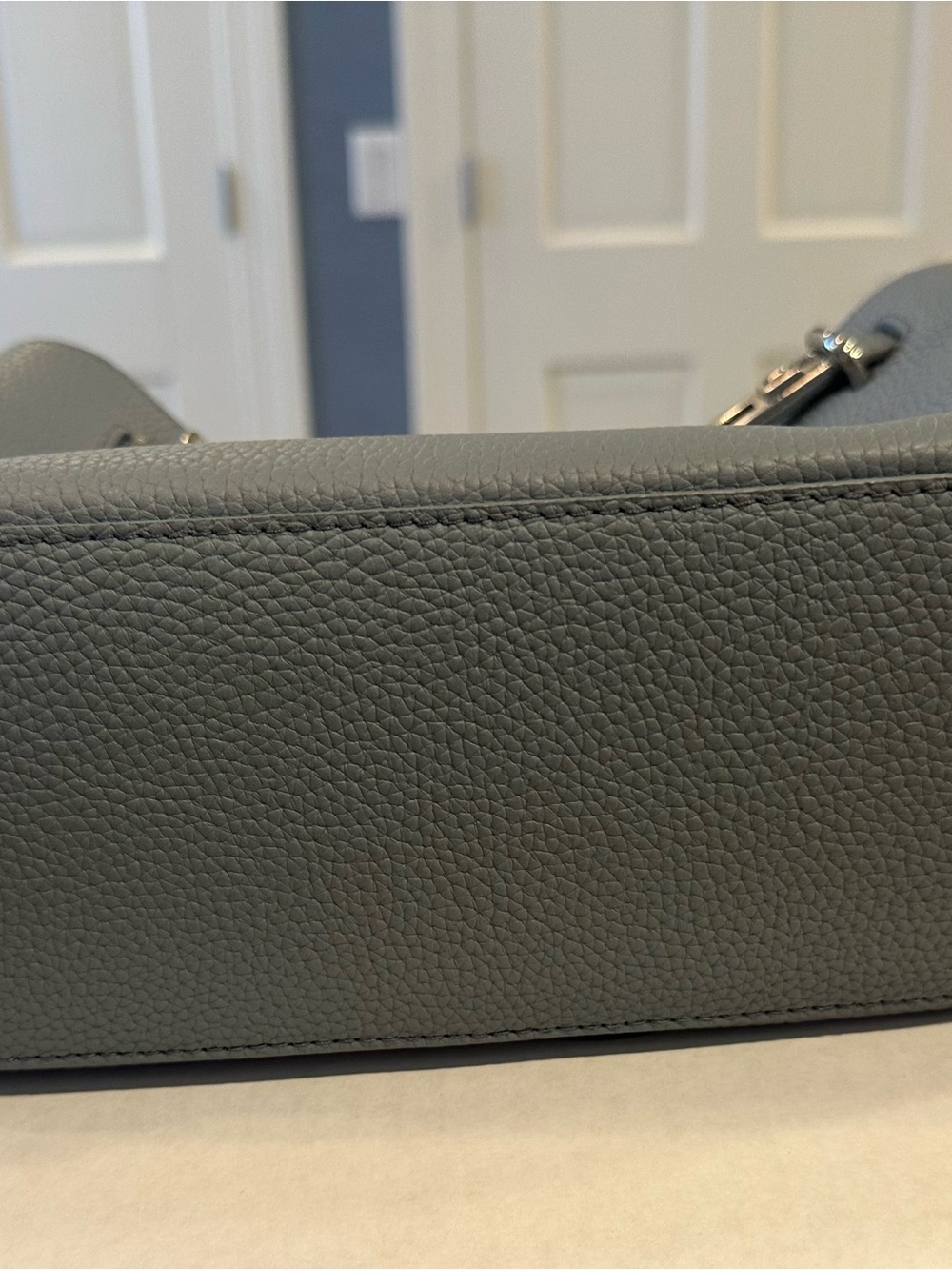 NEW Parker & Hyde steel grey Pebbled Leather Designer inspired Satchel/handbag - Picture 15 of 16
